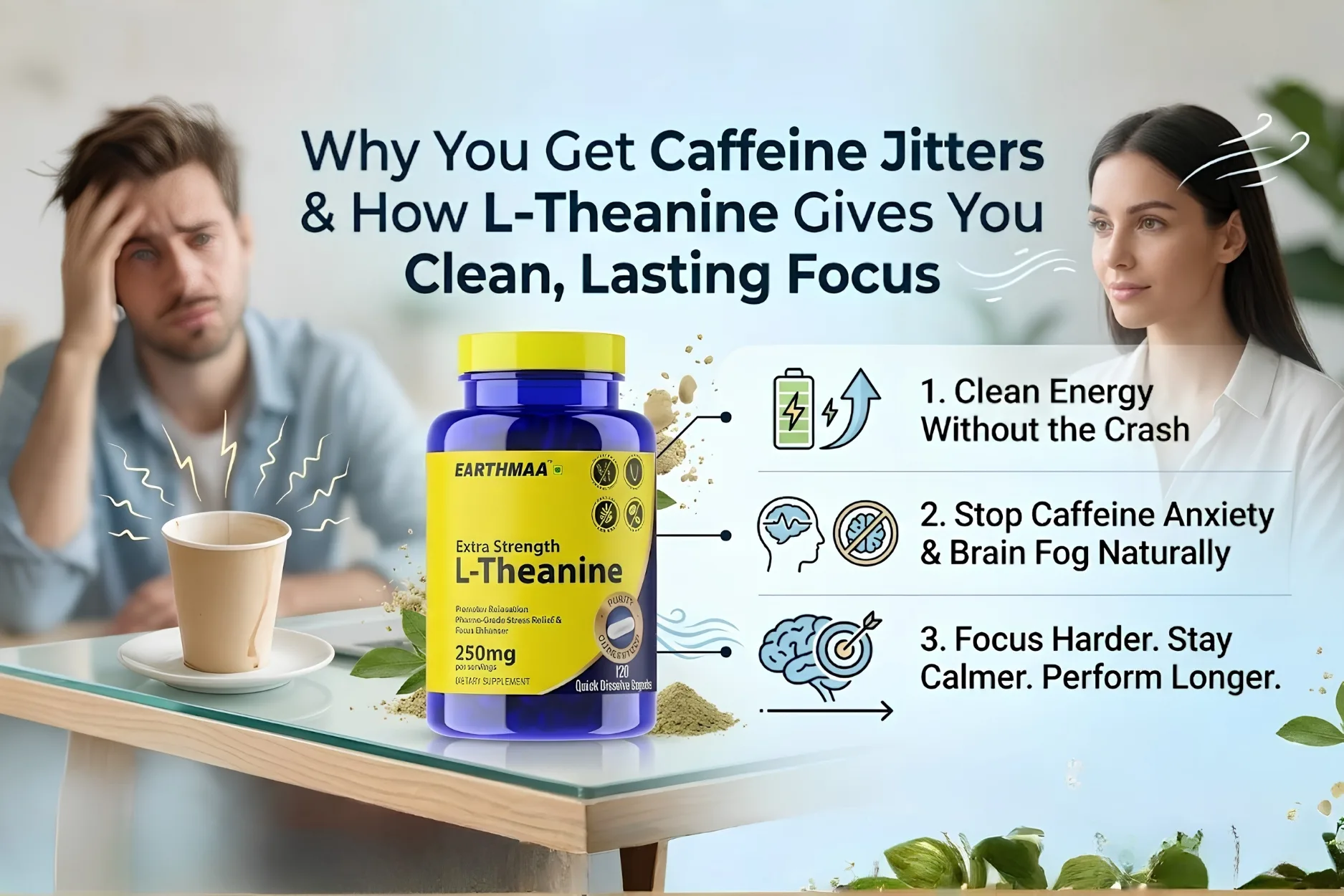 Why You Get Caffeine Jitters & How L-Theanine Gives You Clean, Lasting Focus